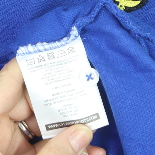 Lyle & Scott Men's Blue Cotton Polo Shirt XL Regular Fit