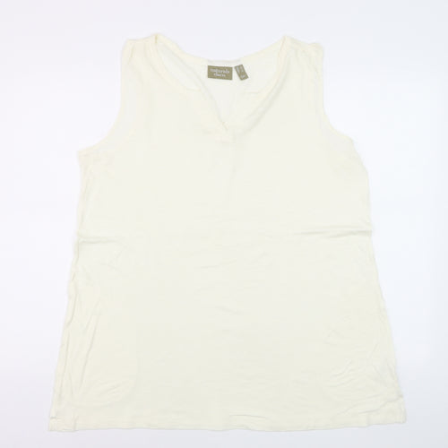 Naturals d&co. Womens Ivory Cotton Sleeveless Tank Top XL