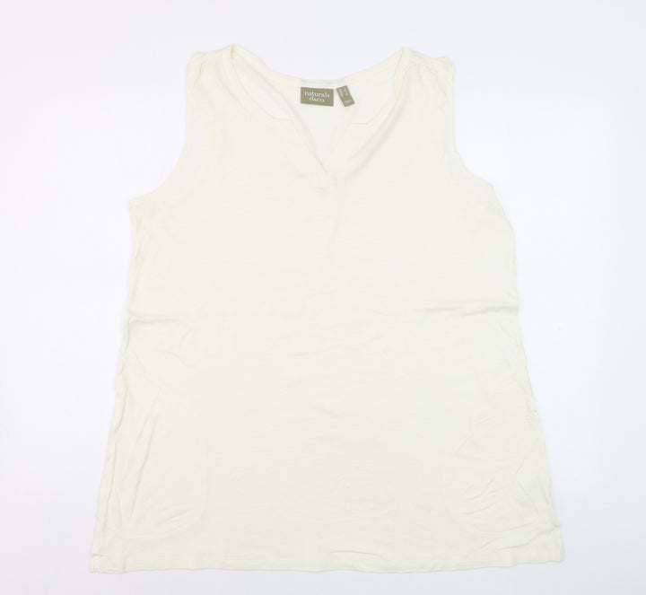 Naturals d&co. Womens Ivory Cotton Sleeveless Tank Top XL