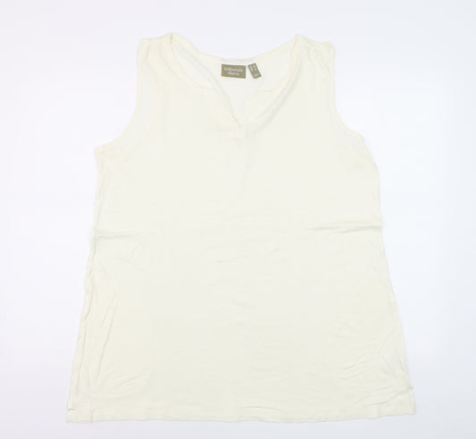 Naturals d&co. Womens Ivory Cotton Sleeveless Tank Top XL