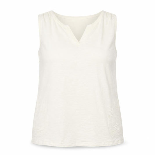 Front view of Naturals d&co. women’s ivory cotton sleeveless tank top xl