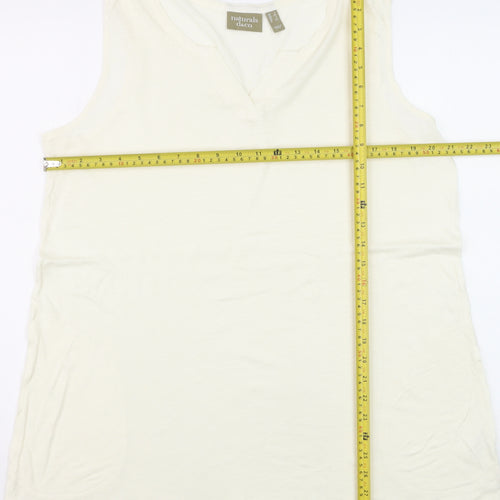 Naturals d&co. Womens Ivory Cotton Sleeveless Tank Top XL
