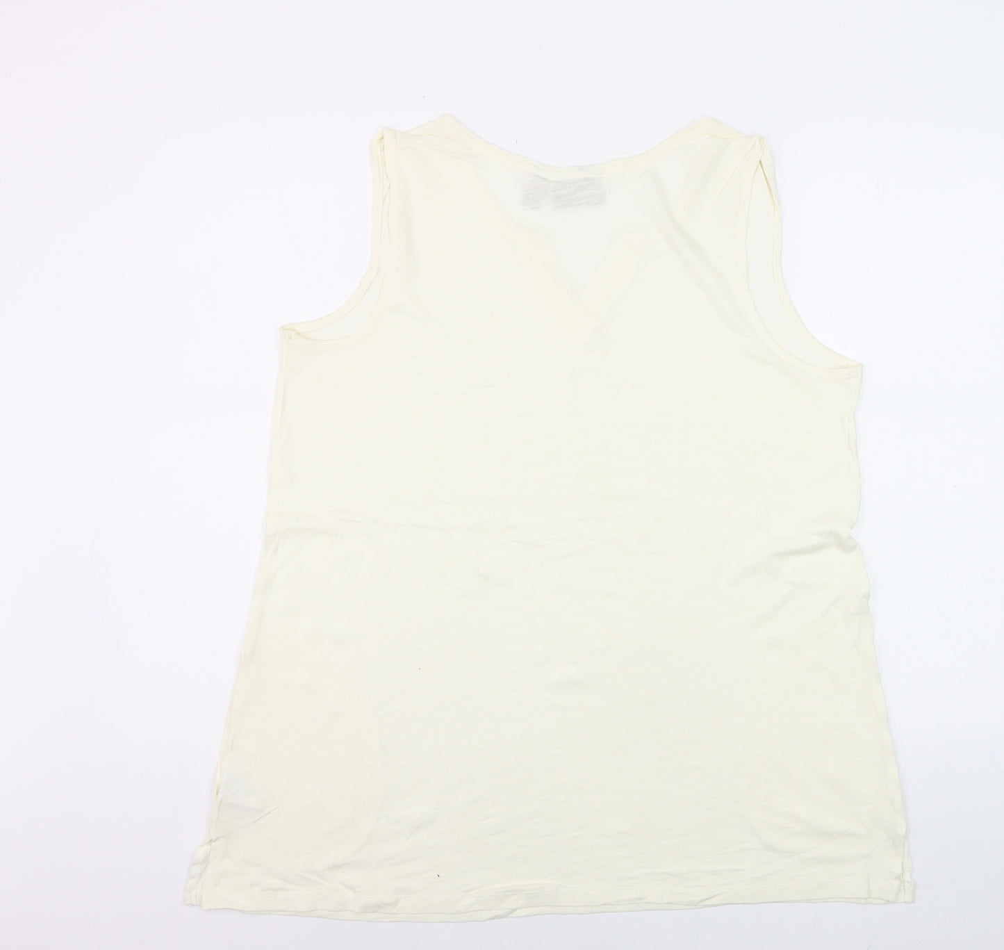 Naturals d&co. Womens Ivory Cotton Sleeveless Tank Top XL