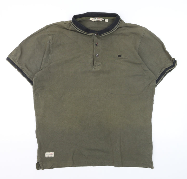 Regatta Men’s Green Cotton Polo Shirt L Casual Outdoor