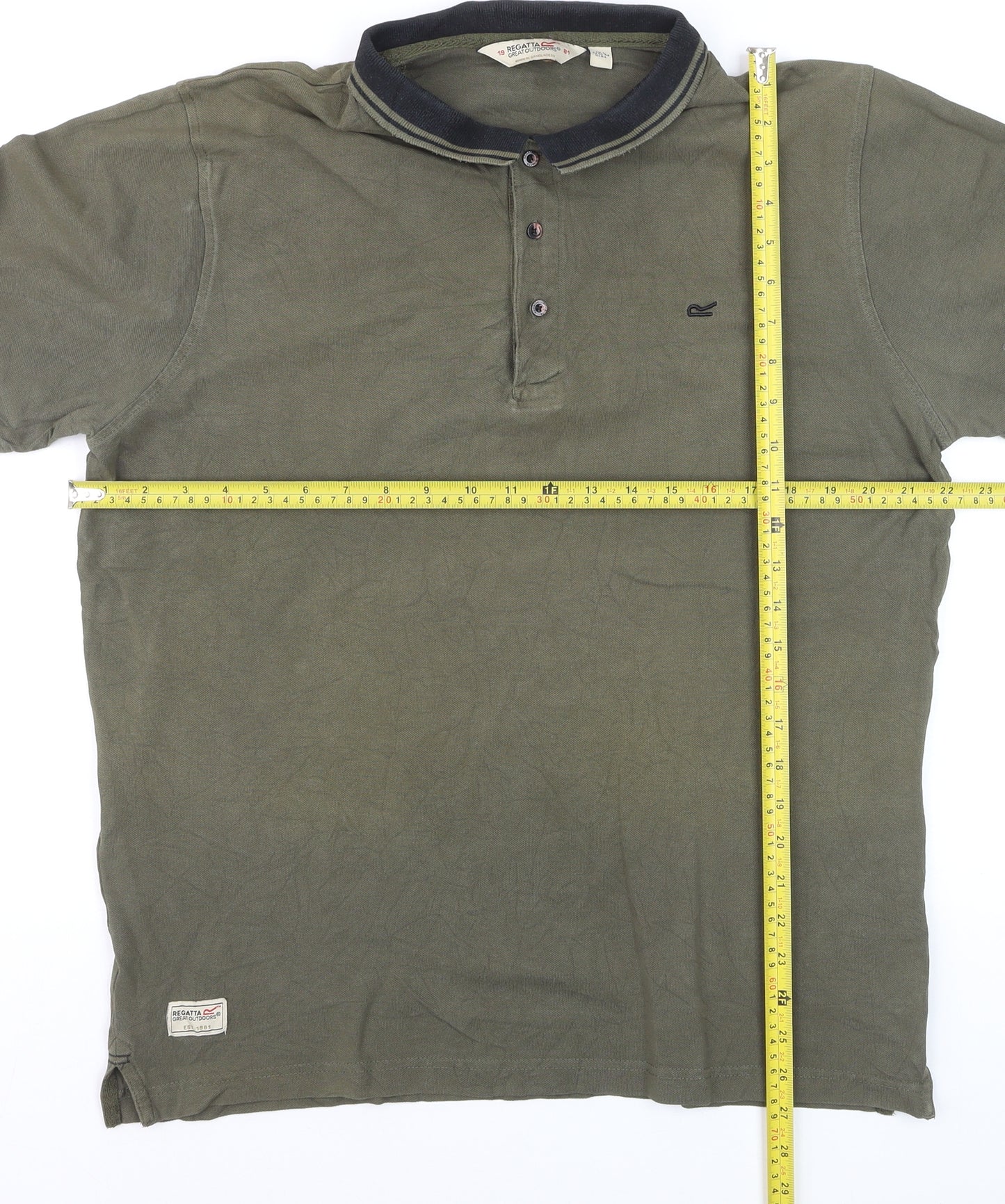 Regatta Men’s Green Cotton Polo Shirt L Casual Outdoor