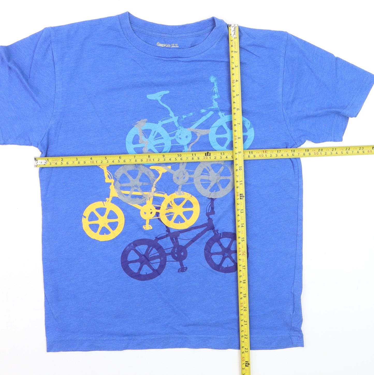 Gap Kids Boys Blue 12-13 Years Graphic Bike Print Cotton T-Shirt