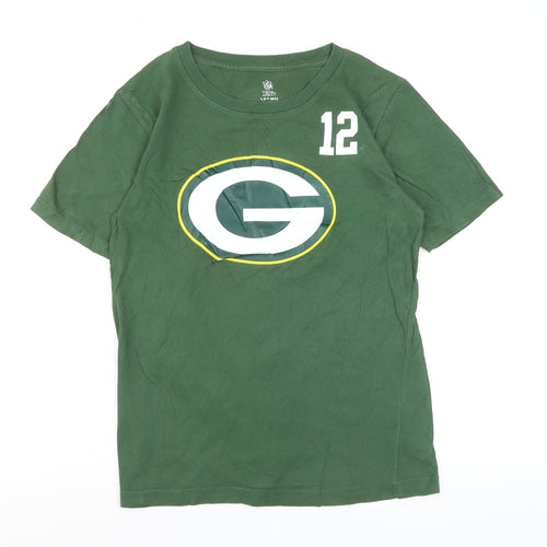 NFL Team Apparel Women’s Green Packers No.12 Cotton T-Shirt Size L