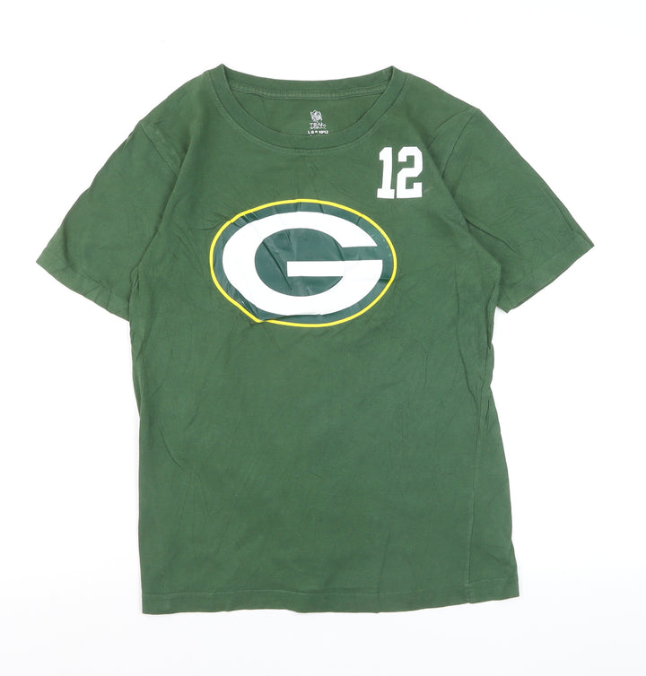 NFL Team Apparel Women’s Green Packers No.12 Cotton T-Shirt Size L