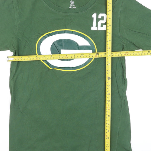 NFL Team Apparel Women’s Green Packers No.12 Cotton T-Shirt Size L