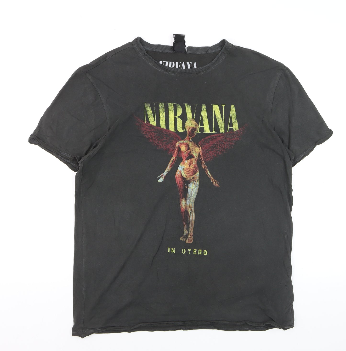Amplified Men’s Black Nirvana In Utero Rock Band T-Shirt Size L