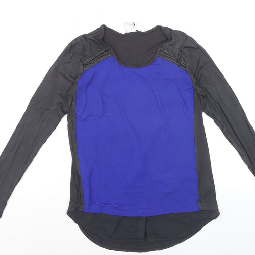 Miss Captain Trend Women's Blue Colourblock Long Sleeve Blouse Size 6