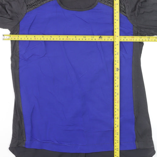 Miss Captain Trend Women's Blue Colourblock Long Sleeve Blouse Size 6