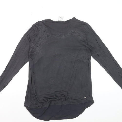 Miss Captain Trend Women's Blue Colourblock Long Sleeve Blouse Size 6