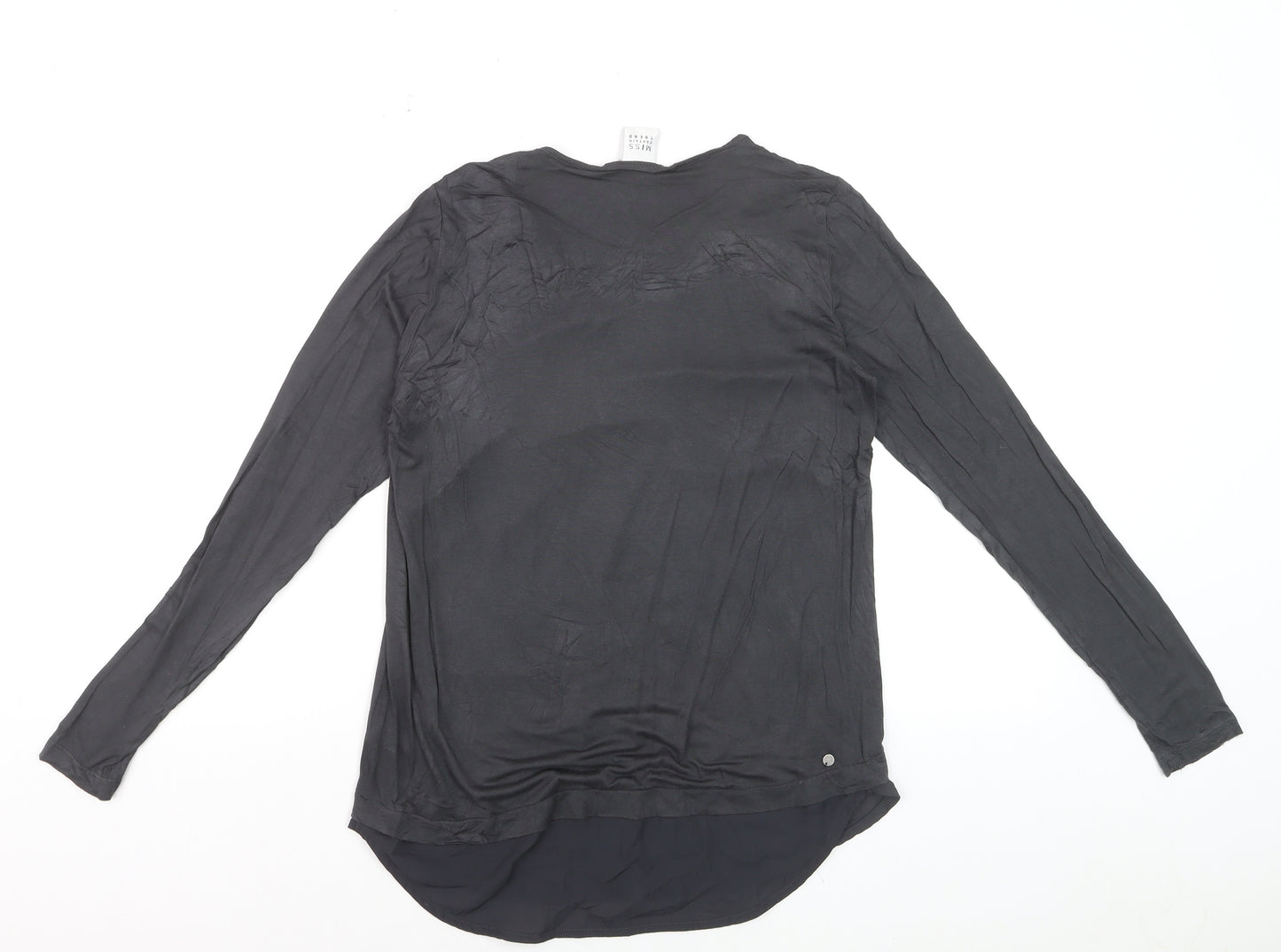Miss Captain Trend Women's Blue Colourblock Long Sleeve Blouse Size 6