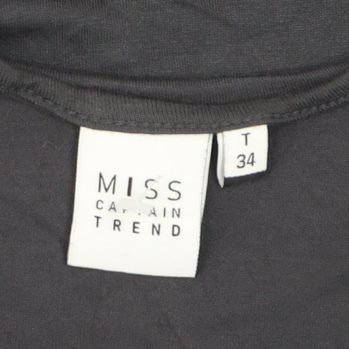 Miss Captain Trend Women's Blue Colourblock Long Sleeve Blouse Size 6