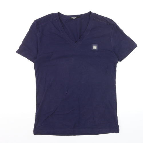 Antony Morato Men's Blue Slim Fit V-Neck Cotton T-Shirt M