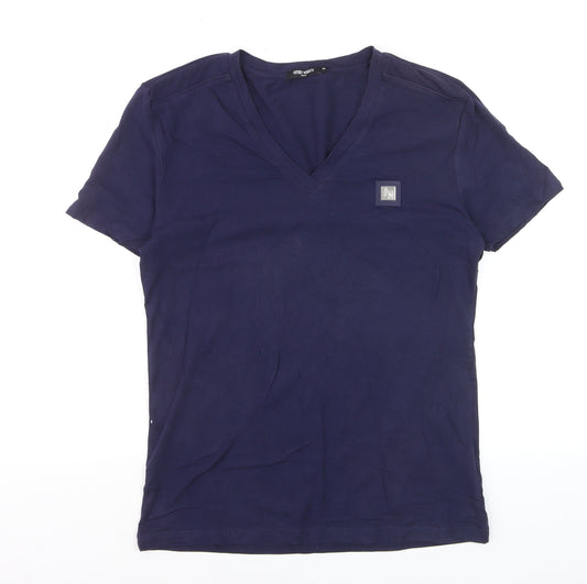 Antony Morato Men's Blue Slim Fit V-Neck Cotton T-Shirt M