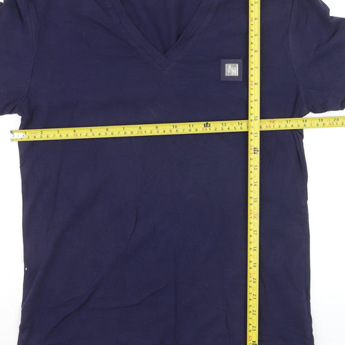 Antony Morato Men's Blue Slim Fit V-Neck Cotton T-Shirt M