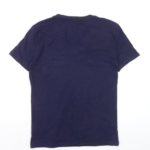 Antony Morato Men's Blue Slim Fit V-Neck Cotton T-Shirt M