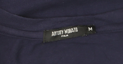Antony Morato Men's Blue Slim Fit V-Neck Cotton T-Shirt M