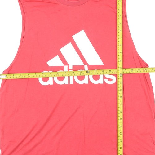 Adidas Men's Red Sleeveless Tank Top L Breathable Gym Activewear