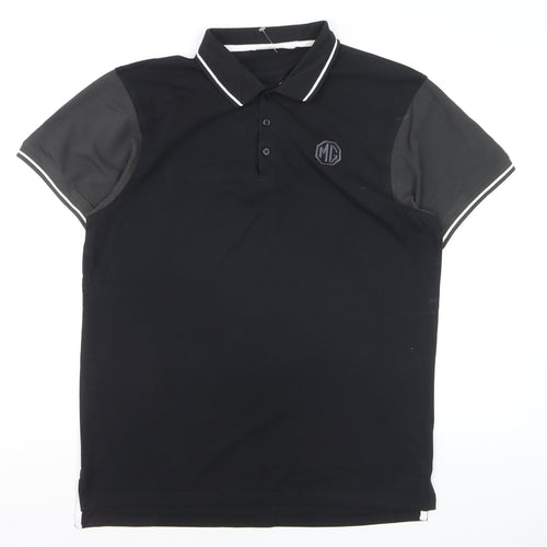 Kustom Kit Men’s Black XL Polo Shirt MG Logo Short Sleeve Cotton