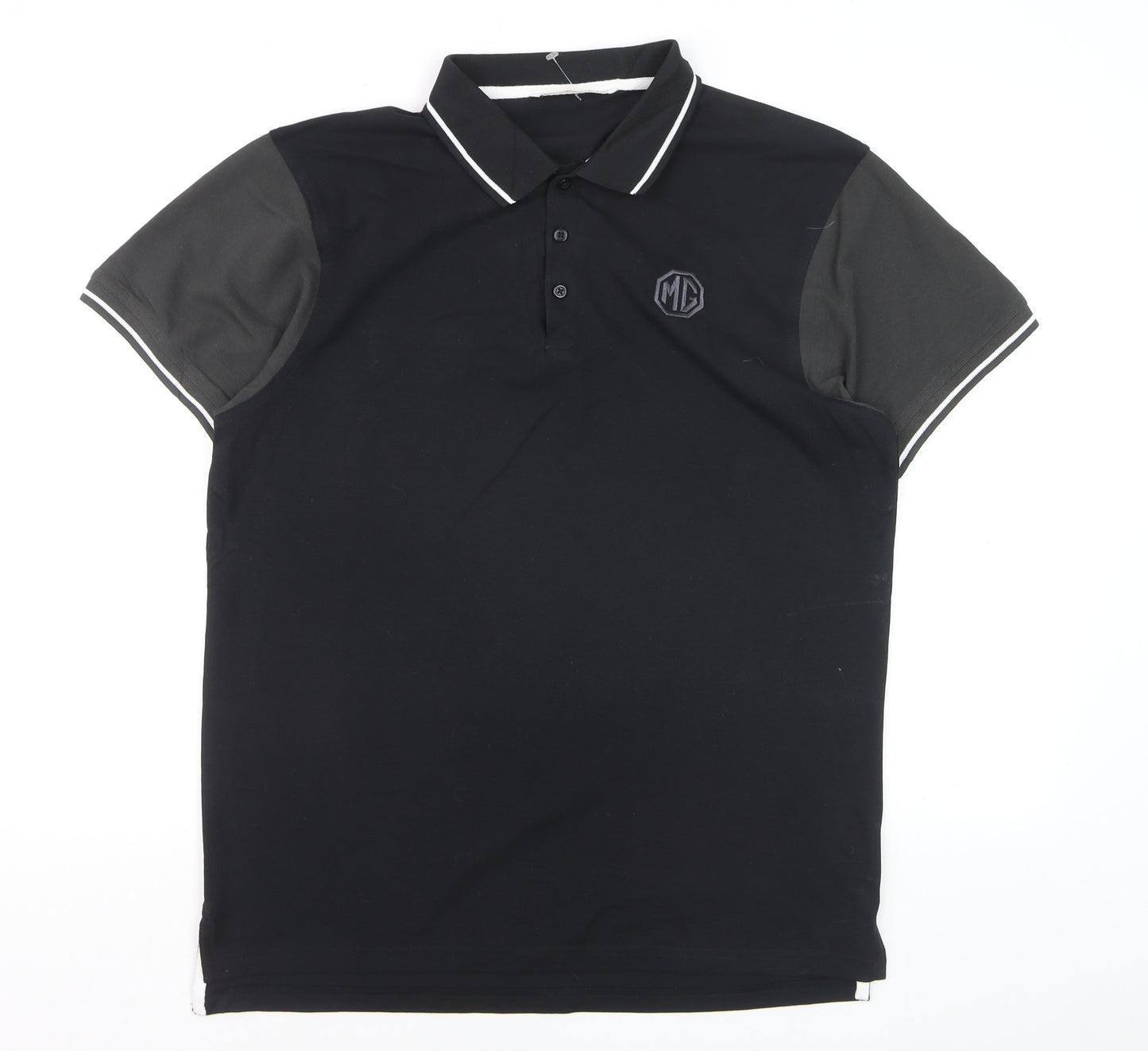 Kustom Kit Men’s Black XL Polo Shirt MG Logo Short Sleeve Cotton