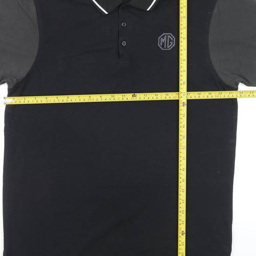 Kustom Kit Men’s Black XL Polo Shirt MG Logo Short Sleeve Cotton