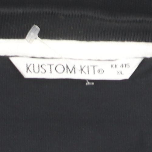Kustom Kit Men’s Black XL Polo Shirt MG Logo Short Sleeve Cotton