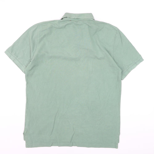 Ralph Lauren Polo Jeans Green Men's Polo Shirt L 100% Cotton Graphic