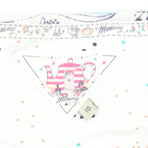 Mantaray Womens Multicoloured Floral Cotton V-Neck T-Shirt Size 10