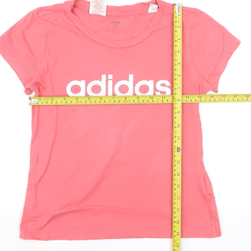 Adidas Womens Pink Basic T-Shirt M Short Sleeve Crew Neck