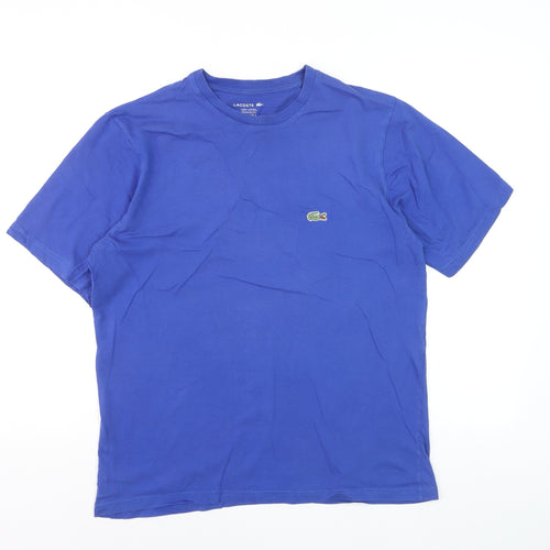 Lacoste Men's Blue Regular Fit Cotton T-Shirt Size L