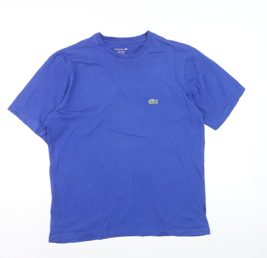 Lacoste Men's Blue Regular Fit Cotton T-Shirt Size L