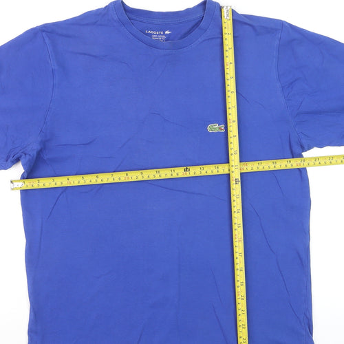 Lacoste Men's Blue Regular Fit Cotton T-Shirt Size L