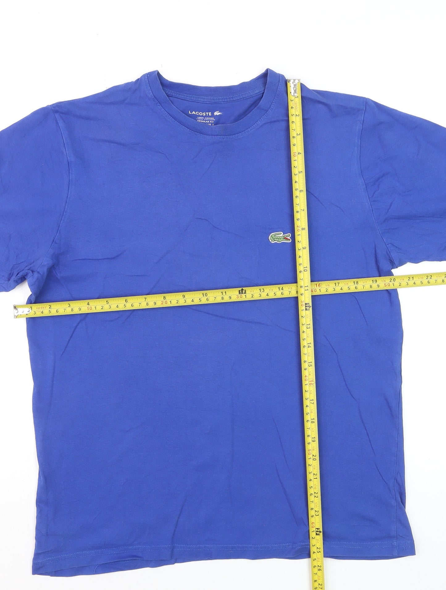Lacoste Men's Blue Regular Fit Cotton T-Shirt Size L