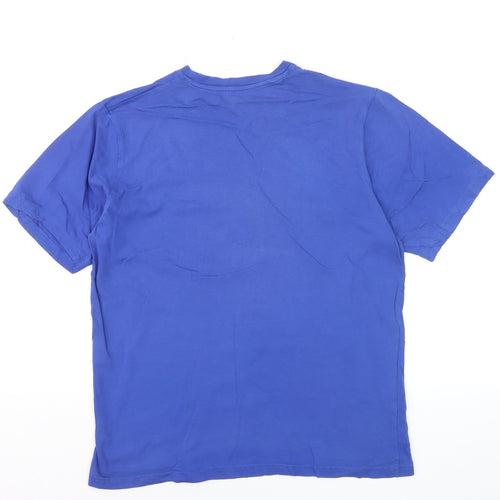 Lacoste Men's Blue Regular Fit Cotton T-Shirt Size L
