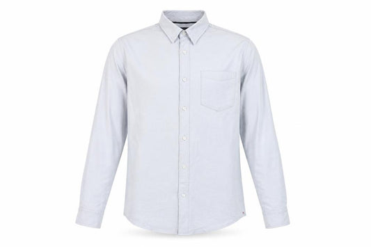 JACHS New York Men's Light Blue Cotton Stretch Long Sleeve Dress Shirt M