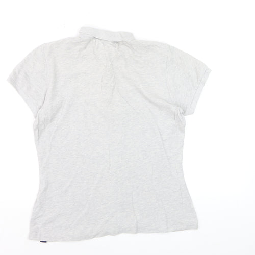 Superdry Grey Short Sleeve Slim Fit Polo Shirt Size L