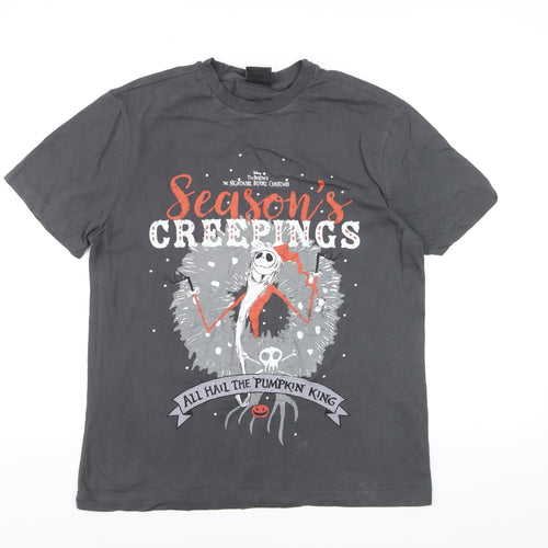 Disney The Nightmare Before Christmas Men's Grey Graphic T-Shirt M