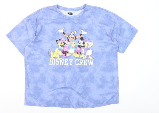 George Women’s Blue Disney Crew Print T-Shirt Size 16