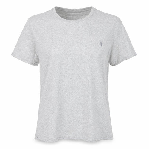 AllSaints Women's Grey Cotton Basic Crew Neck T-Shirt Size S