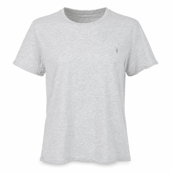 AllSaints Women's Grey Cotton Basic Crew Neck T-Shirt Size S