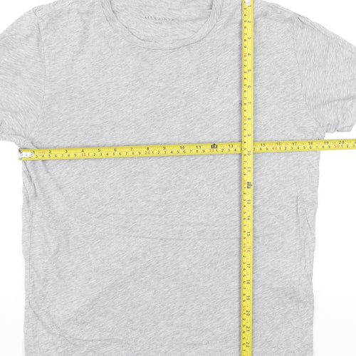 AllSaints Women's Grey Cotton Basic Crew Neck T-Shirt Size S