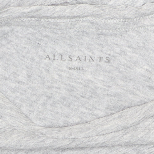 AllSaints Women's Grey Cotton Basic Crew Neck T-Shirt Size S