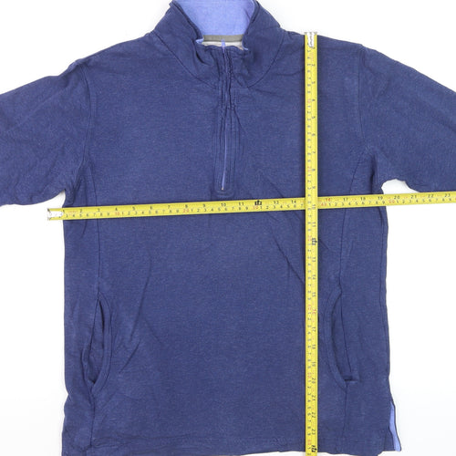 BAM Women's Navy 1/2 Zip Pullover Sweatshirt Size 10 Organic Cotton Blend