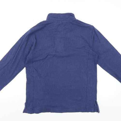 BAM Women's Navy 1/2 Zip Pullover Sweatshirt Size 10 Organic Cotton Blend