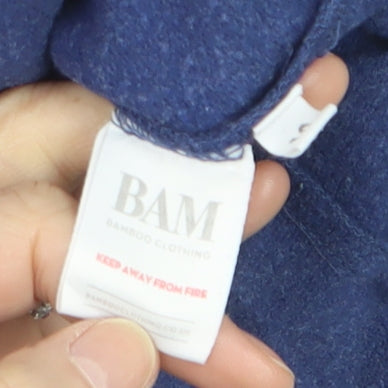 BAM Women's Navy 1/2 Zip Pullover Sweatshirt Size 10 Organic Cotton Blend