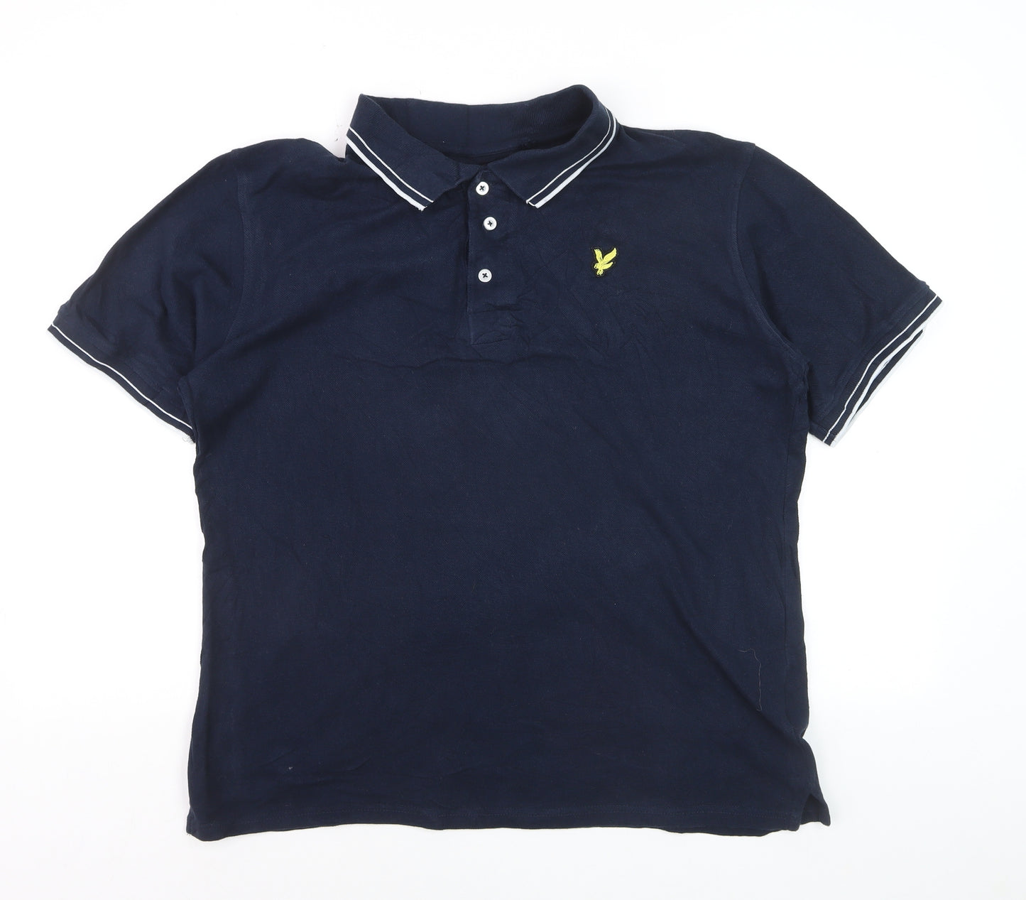Lyle & Scott Men's Blue XL Cotton Polo Shirt with Logo