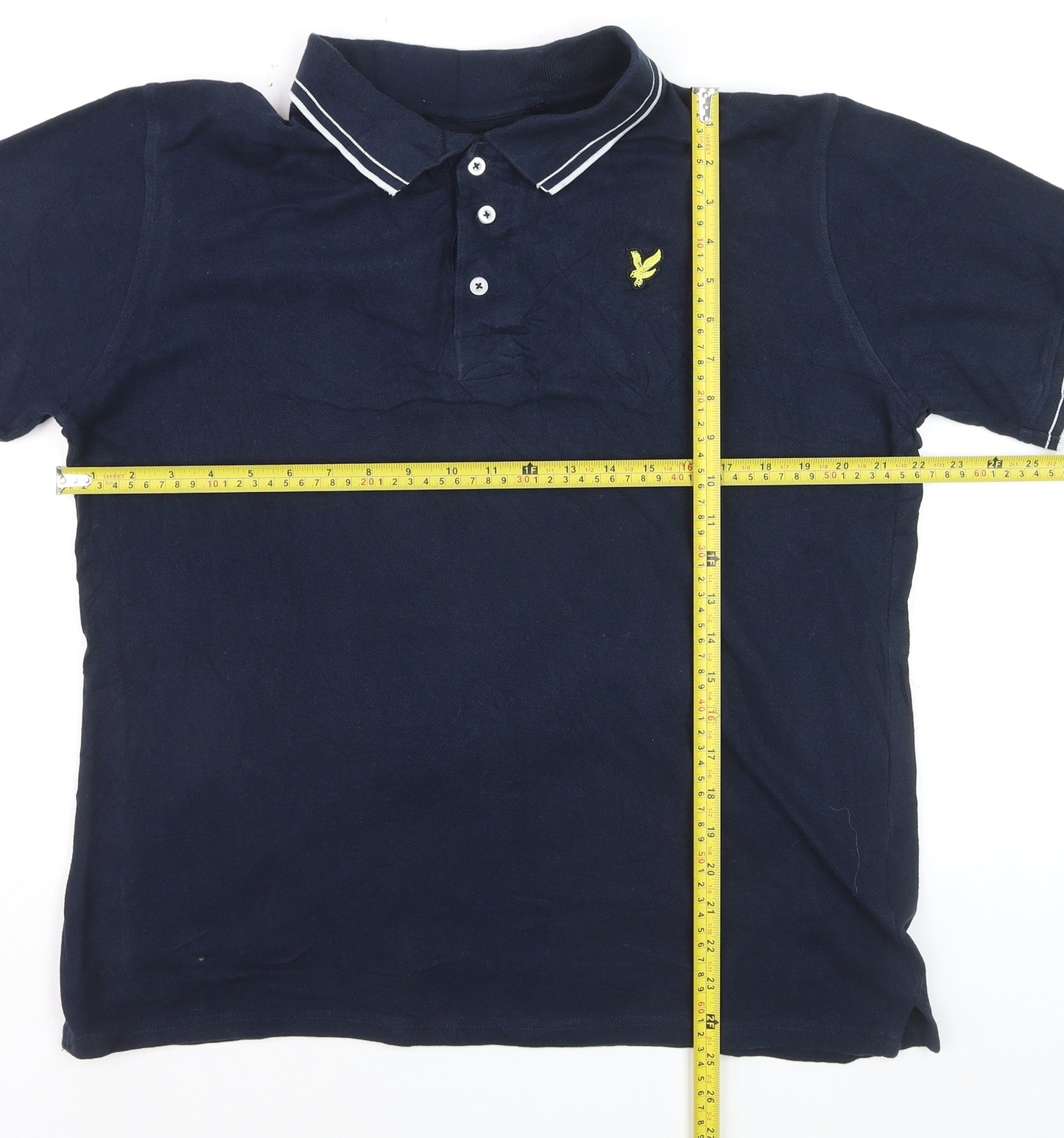 Lyle & Scott Men's Blue XL Cotton Polo Shirt with Logo